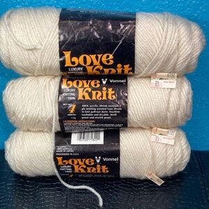 3 NWT Vintage Love Knit by Vonnel 100% Acrylic Made in Japan “Luxury Knitting”